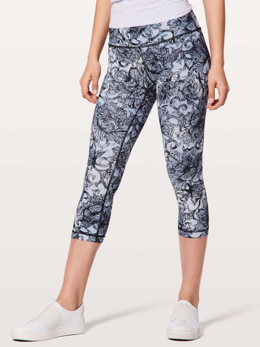 Lululemon Wunder Under Crop Leggings | Paisley Inkwell / Black | Size 4